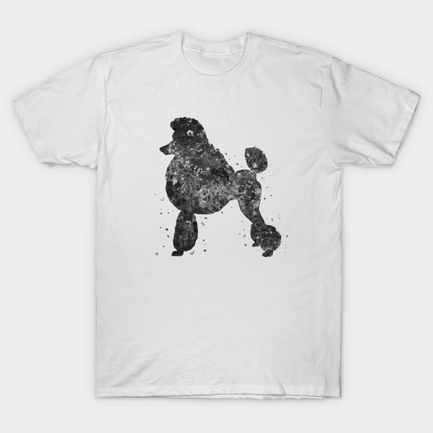 Poodle dog black and white T-Shirt by Yahya Art